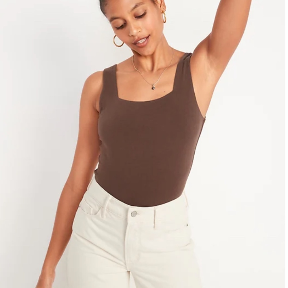 Old navy Sleeveless Square-Neck Bodysuit - brown